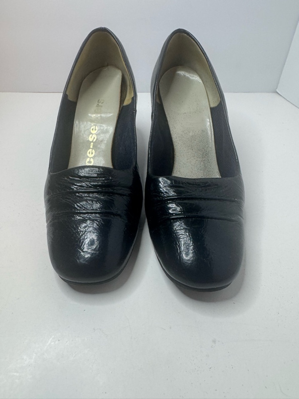 Vintage Pace Setters Navy Blue Leather Pumps Women's Size 5B